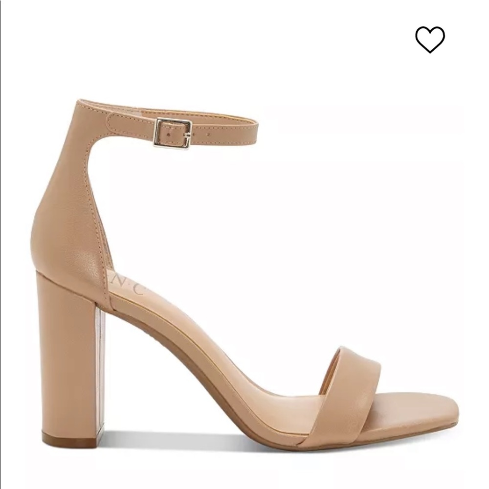 NWOT INC Women's Lexini Two-Piece Sandals Leather Beige Size 8.5 - Picture 3 of 10